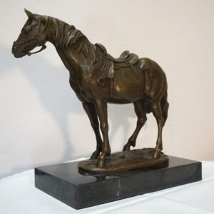 FIGURA Z BRĄZU KOŃ Z SIODŁEM !!