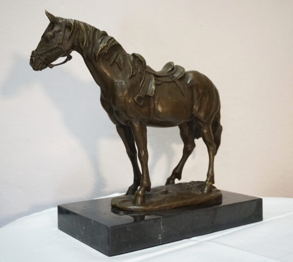 FIGURA Z BRĄZU KOŃ Z SIODŁEM !!