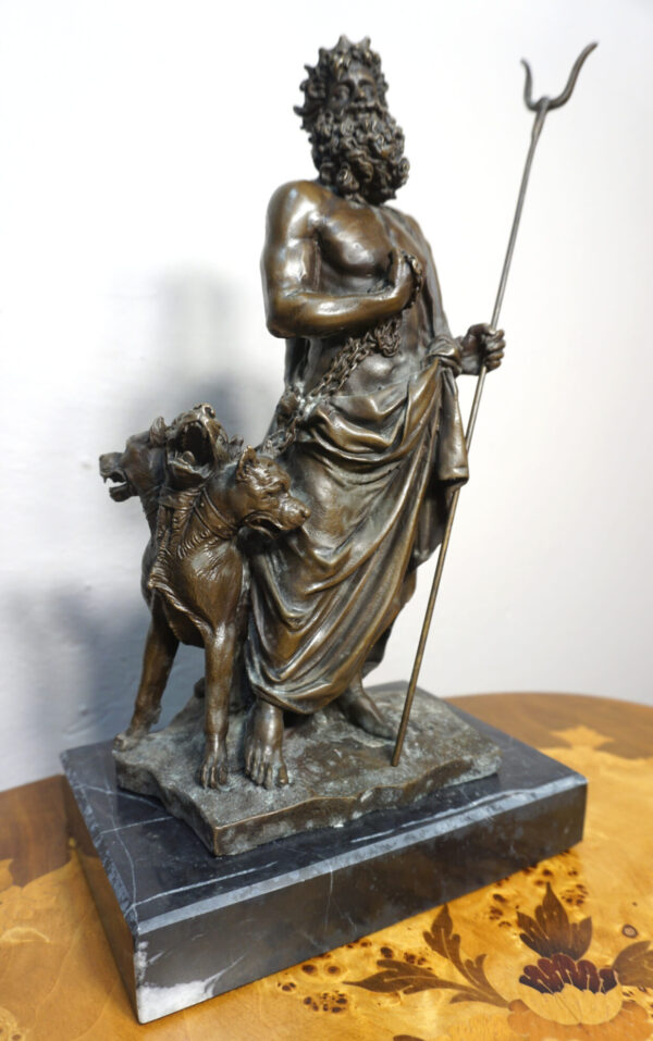FIGURA Z BRĄZU HADES I PIES CERBER