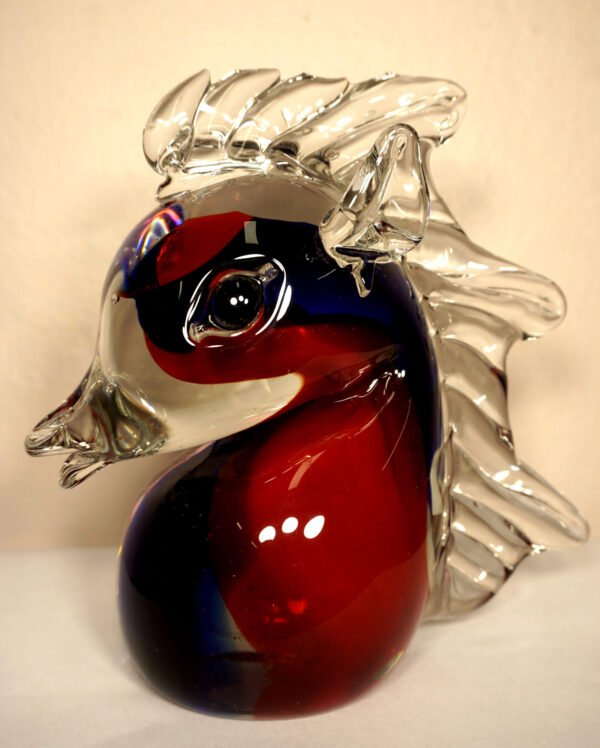 SZKŁO MURANO, FIGURA GŁOWA KONIKA