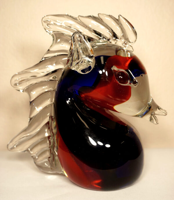 SZKŁO MURANO, FIGURA GŁOWA KONIKA