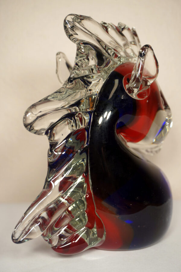 SZKŁO MURANO, FIGURA GŁOWA KONIKA