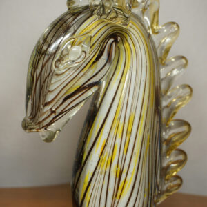 SZKŁO MURANO, FIGURKA GŁOWY KONIA