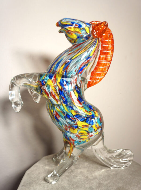 SZKŁO MURANO, FIGURKA KONIA NA DWÓCH KOPYTACH!