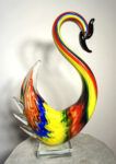 SZKŁO MURANO, FIGURKA DUŻY KOLOROWY ŁABĘDZ!