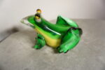 SZKŁO MURANO, FIGURA ZIELONA ŻABA ROPUCHA