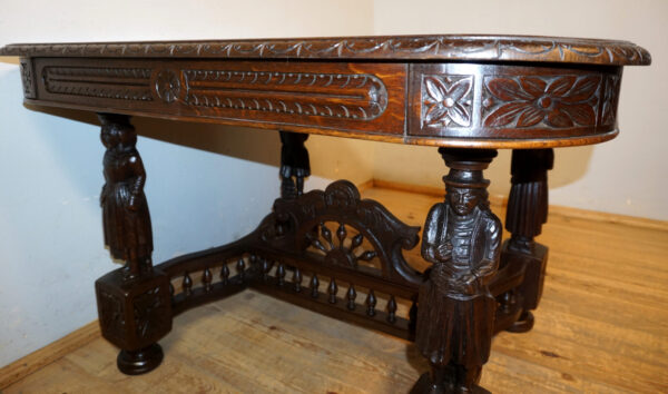 FIGURALNY STÓŁ STOLIK GABINETOWY RZEŹBY !!!