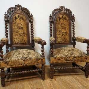 STARE ORYGINALNE FOTELE TRONY WYSOKIE OPARCIE PARA !