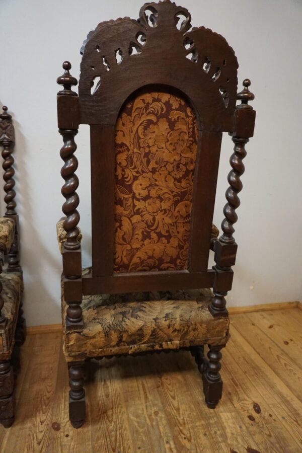 STARE ORYGINALNE FOTELE TRONY WYSOKIE OPARCIE PARA !