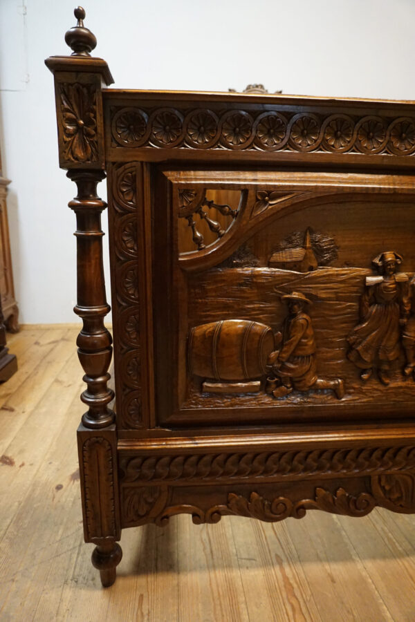 PIĘKNE BRETOŃSKIE ŁOŻE RĘCZNIE RZEŹBIONE ORYGINAŁ !!