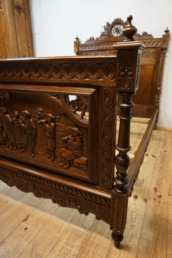 PIĘKNE BRETOŃSKIE ŁOŻE RĘCZNIE RZEŹBIONE ORYGINAŁ !!