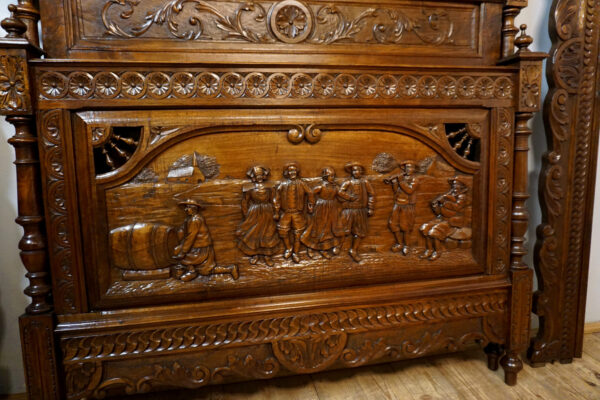 PIĘKNE BRETOŃSKIE ŁOŻE RĘCZNIE RZEŹBIONE ORYGINAŁ !!