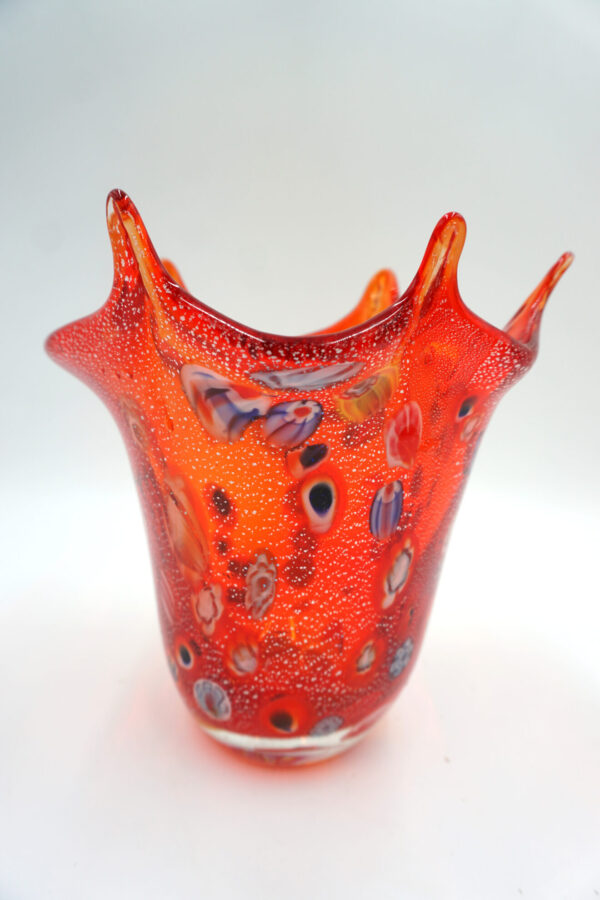 SZKŁO MURANO WAZON CZERWONY
