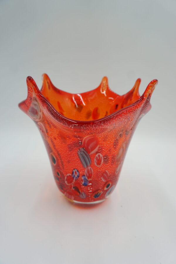 SZKŁO MURANO WAZON CZERWONY
