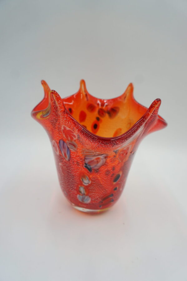 SZKŁO MURANO WAZON CZERWONY