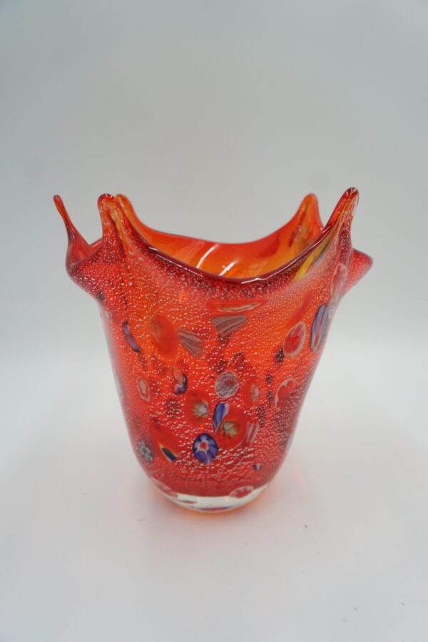 SZKŁO MURANO WAZON CZERWONY