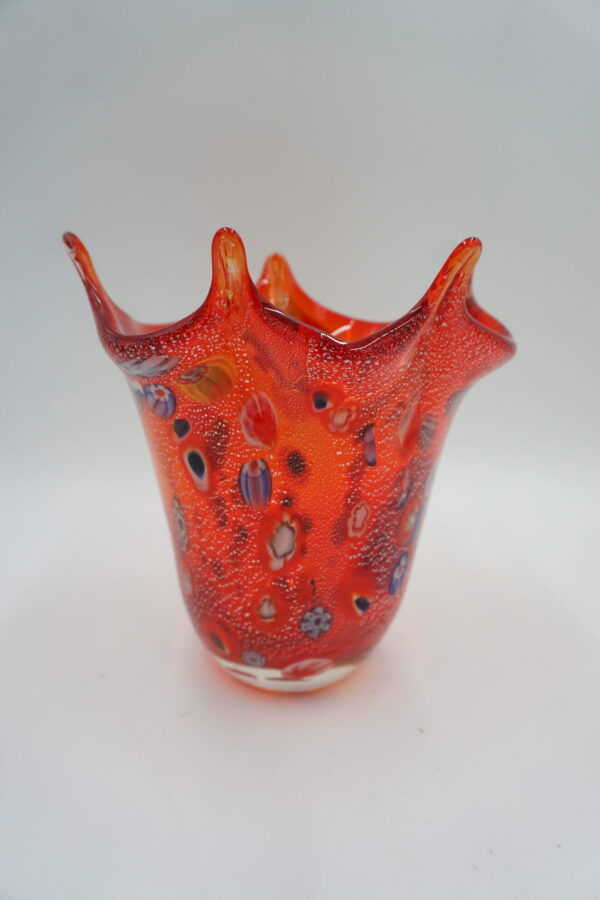 SZKŁO MURANO WAZON CZERWONY