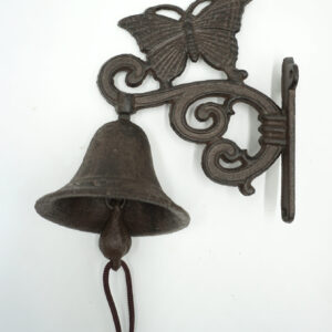 PIĘKNY ŻELIWNY DZWON DZWONECZEK MOTYL