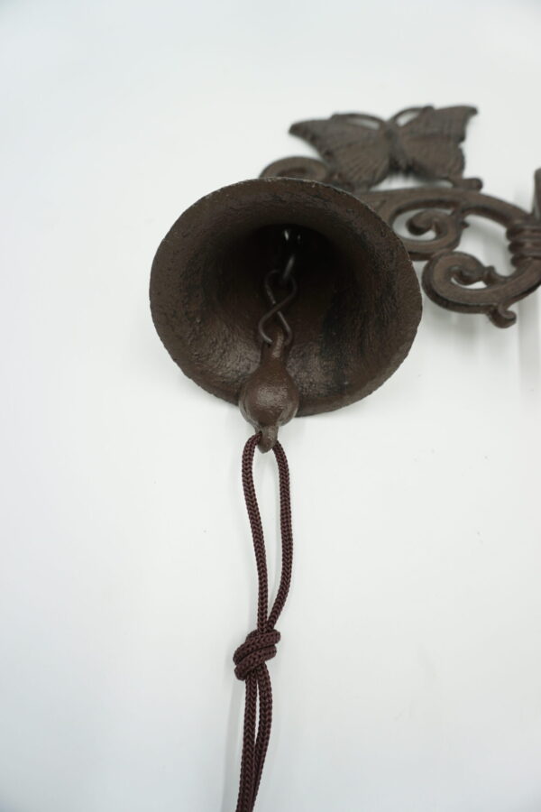 PIĘKNY ŻELIWNY DZWON DZWONECZEK MOTYL