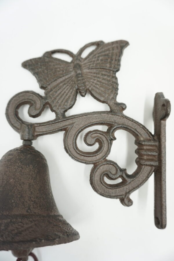 PIĘKNY ŻELIWNY DZWON DZWONECZEK MOTYL