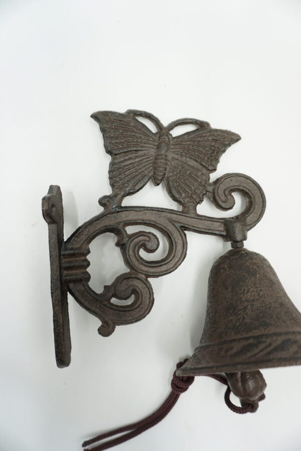 PIĘKNY ŻELIWNY DZWON DZWONECZEK MOTYL