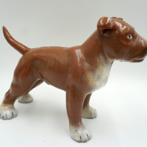 DUŻA ŻELIWNA FIGURKA PIES TERRIERA Staffordshire