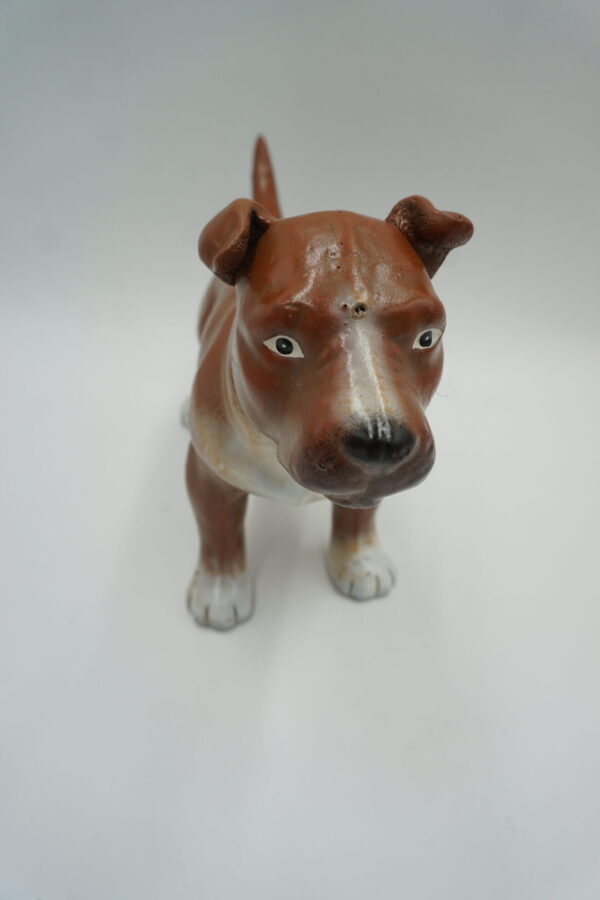 DUŻA ŻELIWNA FIGURKA PIES TERRIERA Staffordshire