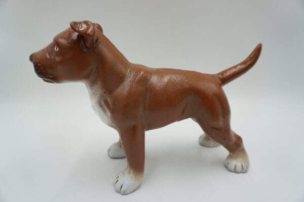 DUŻA ŻELIWNA FIGURKA PIES TERRIERA Staffordshire