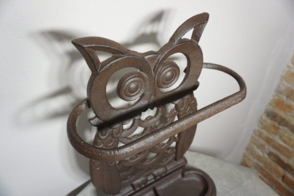 ŻELIWNY STOJAK NA PARASOLE SOWA