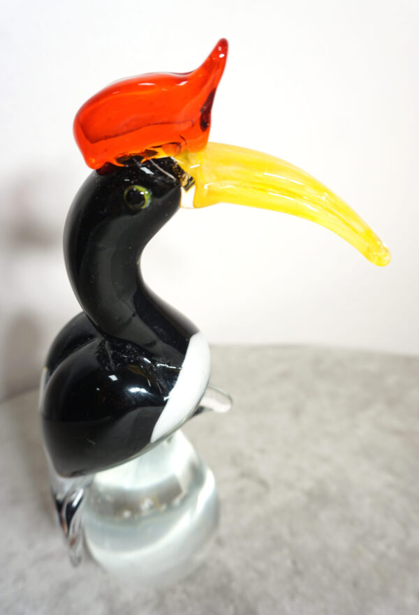 SZKŁO MURANO, FIGURA PTAK TUKAN