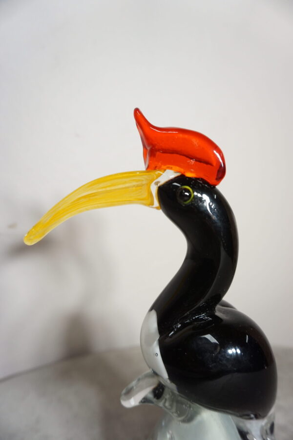 SZKŁO MURANO, FIGURA PTAK TUKAN