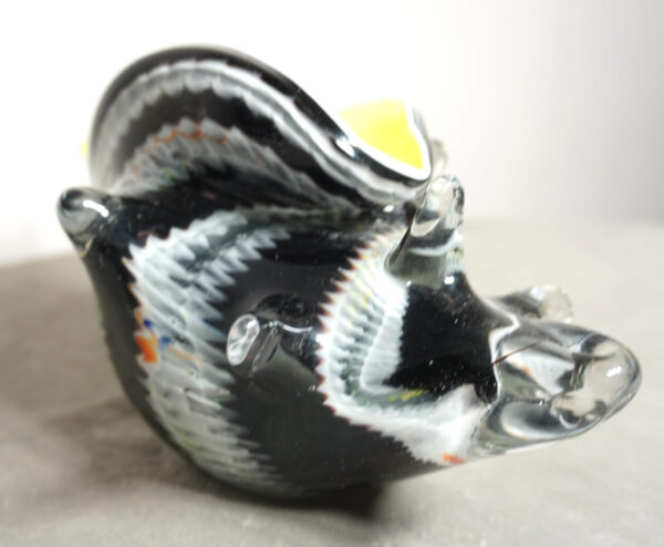 SZKŁO MURANO, DUŻA MUSZLA CZARNO-ŻÓŁTA