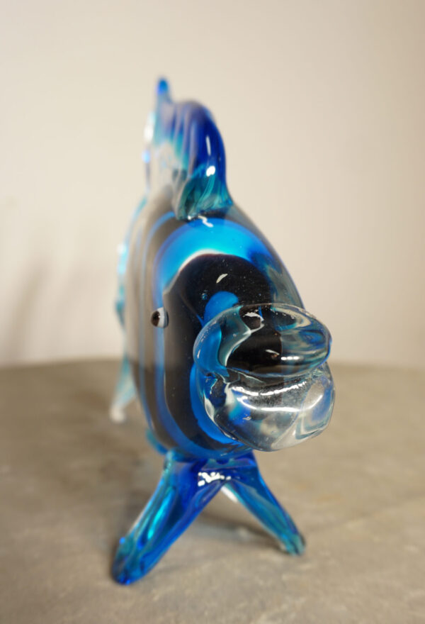 SZKŁO MURANO, FIGURKA DUŻA NIEBIESKA RYBA