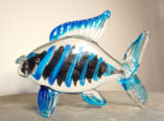 SZKŁO MURANO, FIGURKA DUŻA NIEBIESKA RYBA