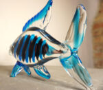 SZKŁO MURANO, FIGURKA DUŻA NIEBIESKA RYBA