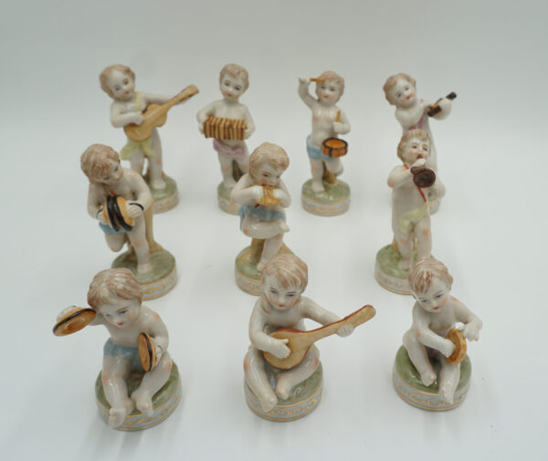 PRZEPIĘKNY PORCELANOWY ZESTAW 10 GRAJKÓW