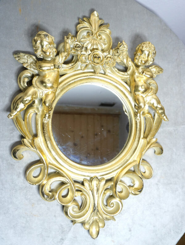 ZŁOTE WISZĄCE LUSTRO ANIOŁY