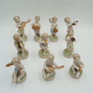 PRZEPIĘKNY PORCELANOWY ZESTAW 10 GRAJKÓW