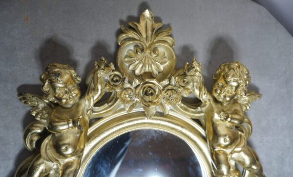 ZŁOTE WISZĄCE LUSTRO ANIOŁY