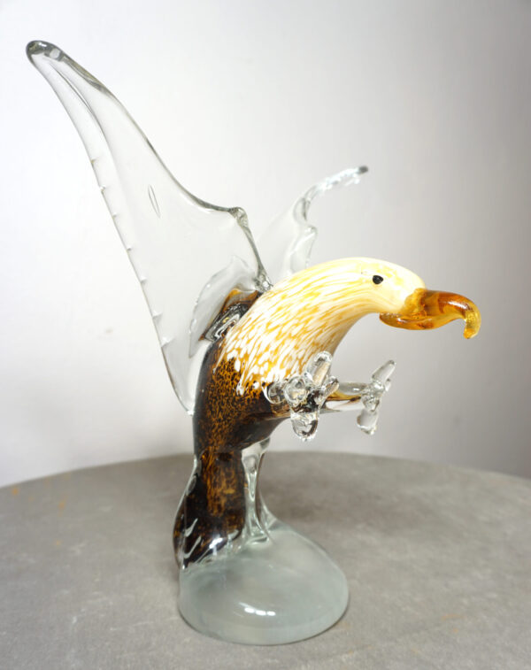 SZKŁO MURANO, FIGURKA ORŁA W LOCIE