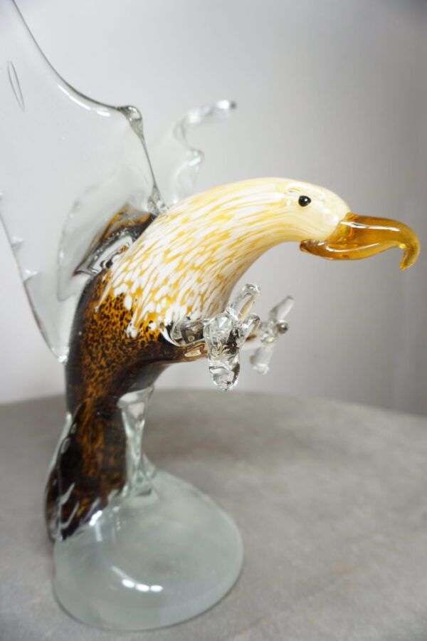 SZKŁO MURANO, FIGURKA ORŁA W LOCIE