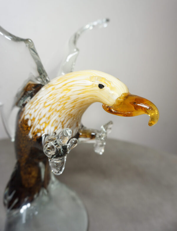 SZKŁO MURANO, FIGURKA ORŁA W LOCIE