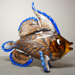 SZKŁO MURANO, FIGURKA DUŻA RYBA MANDARYŃSKA