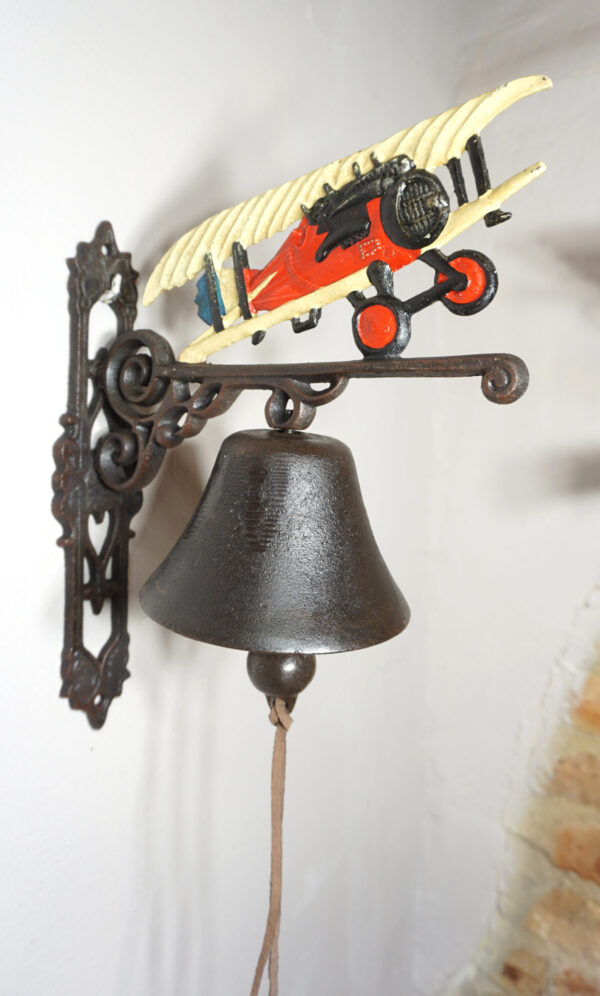 PIĘKNY ŻELIWNY DZWON DZWONEK SAMOLOT