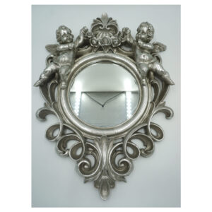 SREBRNE WISZĄCE LUSTRO ANIOŁY