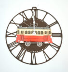 METALOWY ZEGAR TRAMWAJ WAGON