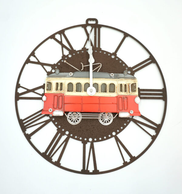 METALOWY ZEGAR TRAMWAJ WAGON