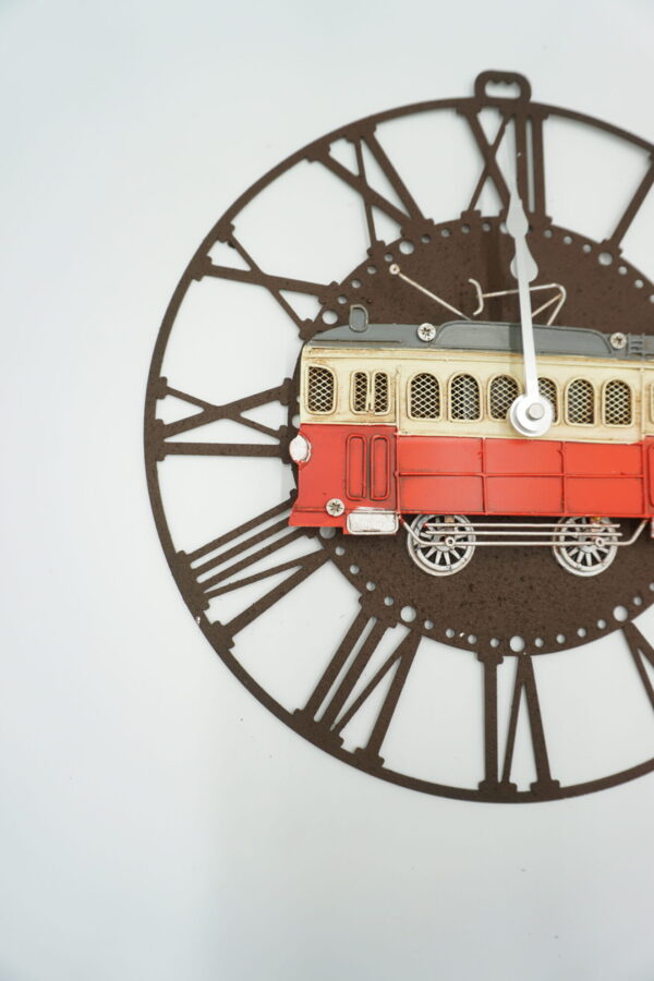METALOWY ZEGAR TRAMWAJ WAGON