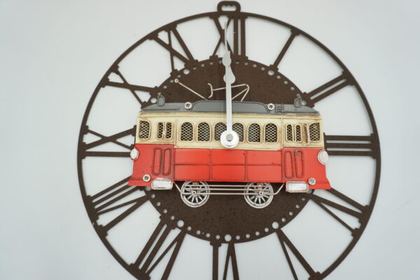METALOWY ZEGAR TRAMWAJ WAGON
