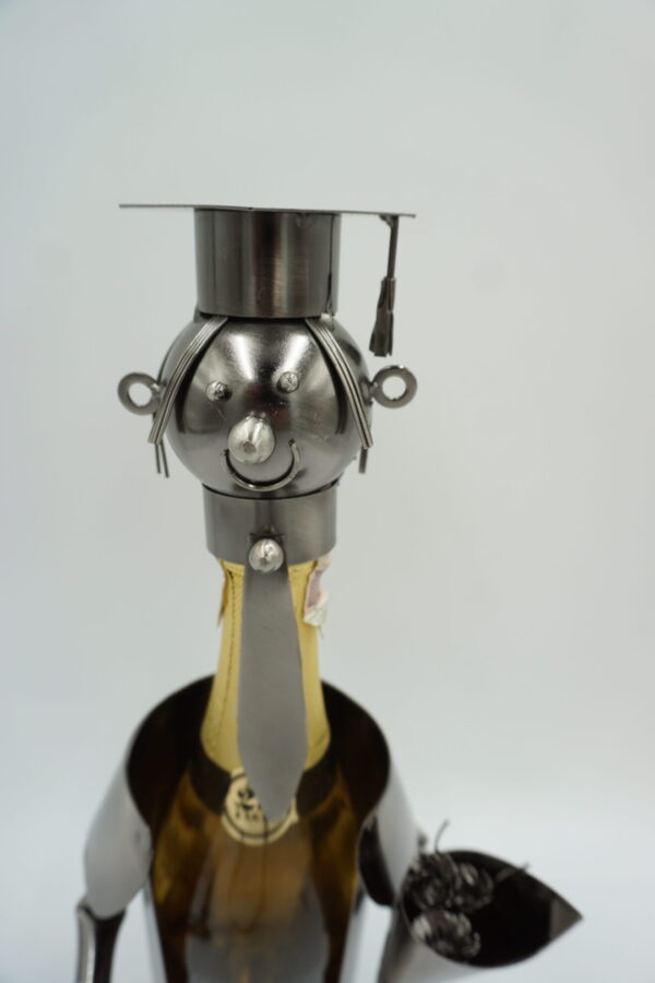 METALOWE ETUI STUDENT W MUNDURZE NA BUTELKĘ WHISKY WÓDKA WINO PREZENT